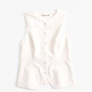 Abercrombie & Fitch Mara Button-Through Vest White Size L